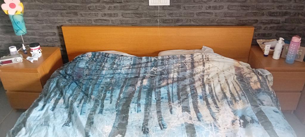 2 persoons bed gratis, Ophalen, Gebruikt, Bruin, Tweepersoons