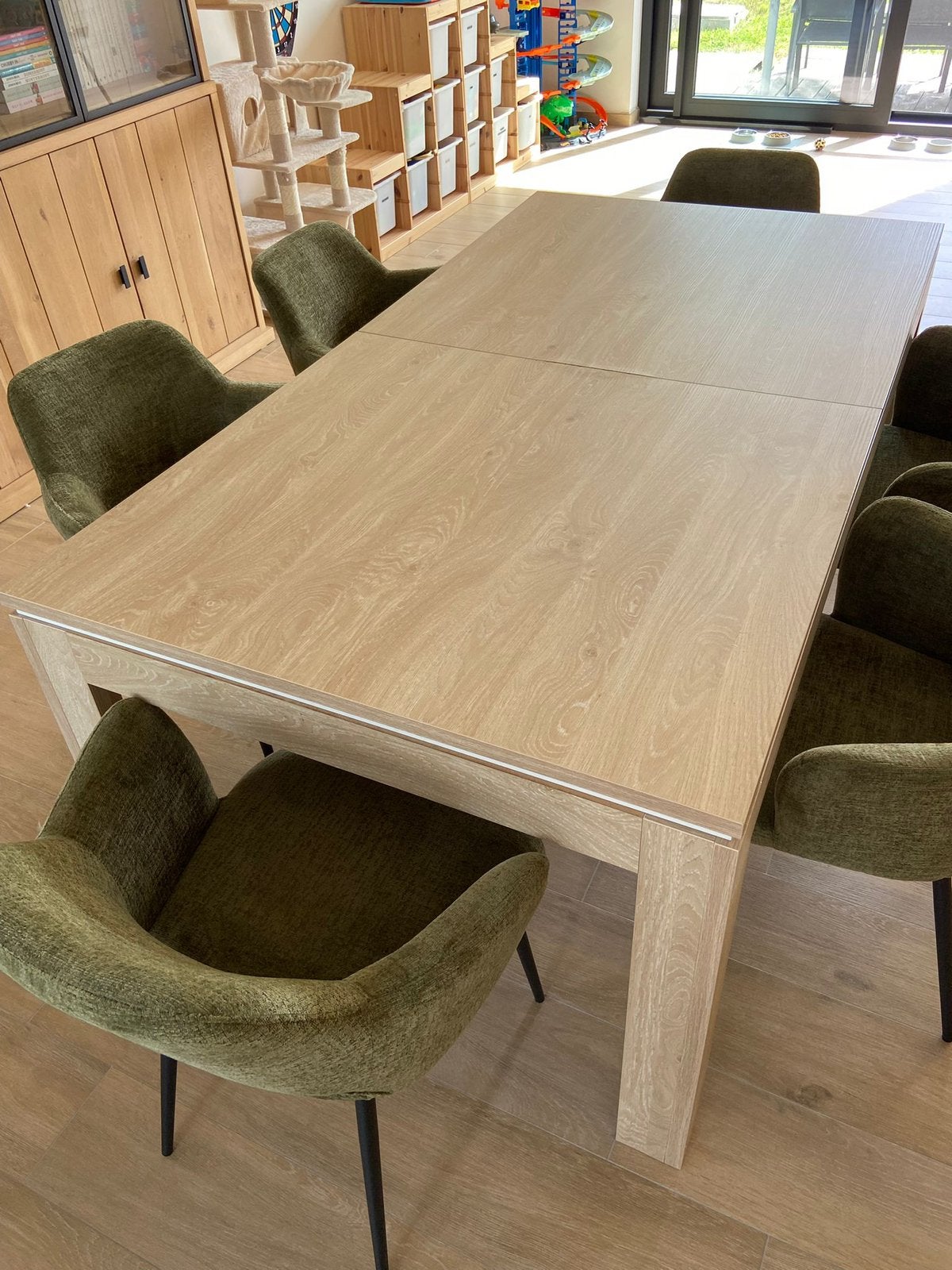 Uitschuifbare eettafel, Ophalen, Gebruikt, 200 cm of meer, 50 tot 100 cm