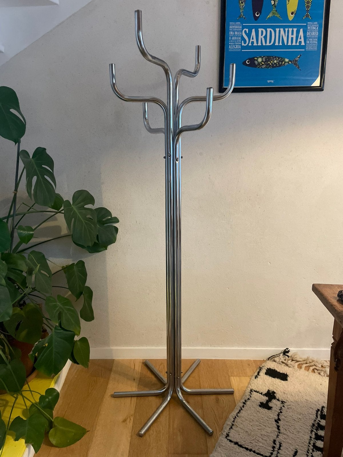 Porte manteau vintage tubulaire, Maison & Meubles, Comme neuf, Métal, Portemanteau sur pied, 150 à 200 cm