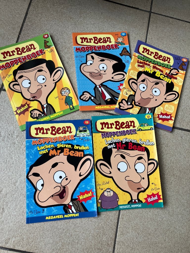 set van 5 moppenboekjes Mr. Bean, Livres, Humour, Enlèvement ou Envoi