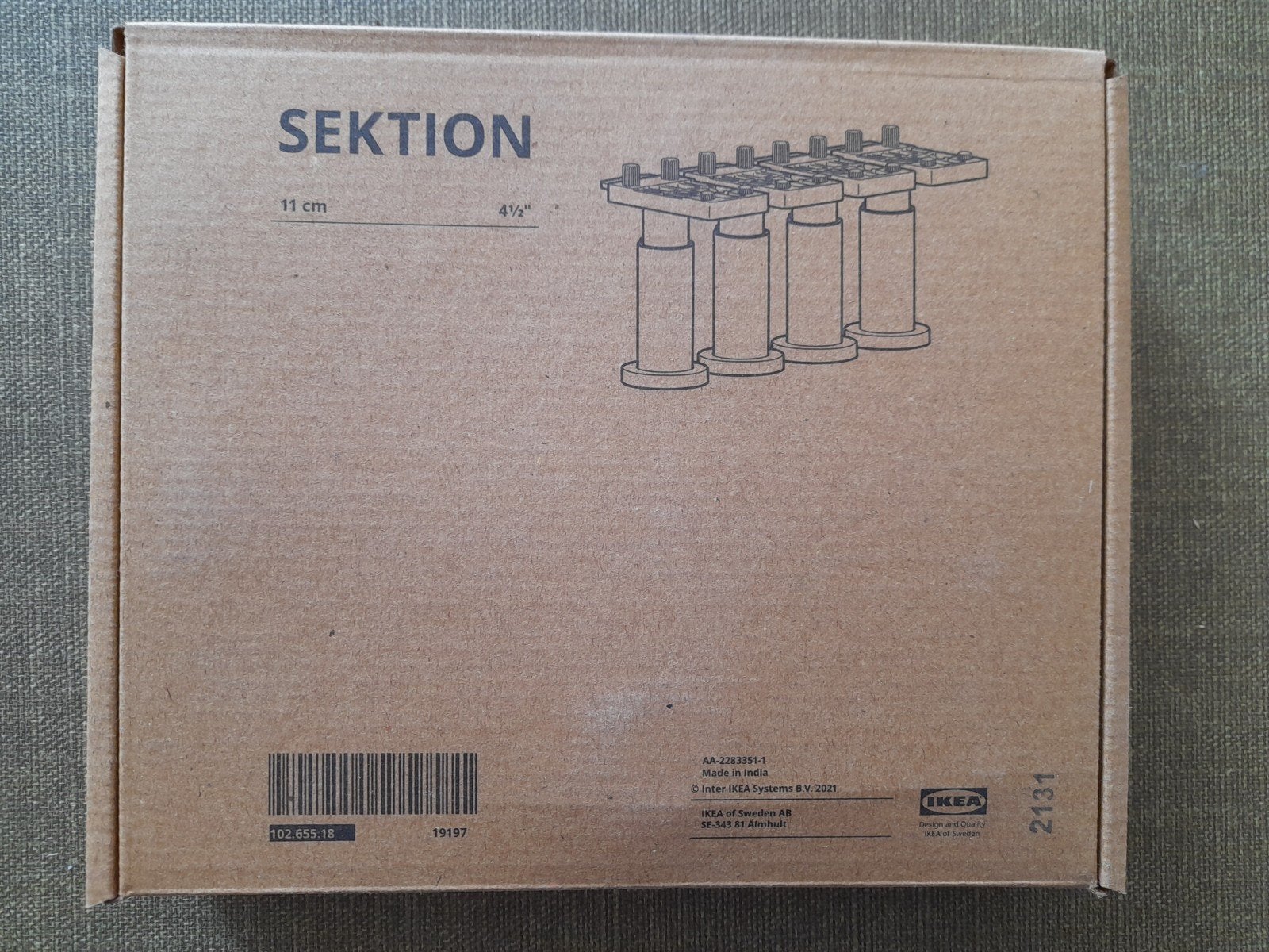 Sektion verstelbare poten Ikea keukenkasten, Ophalen, Nieuw