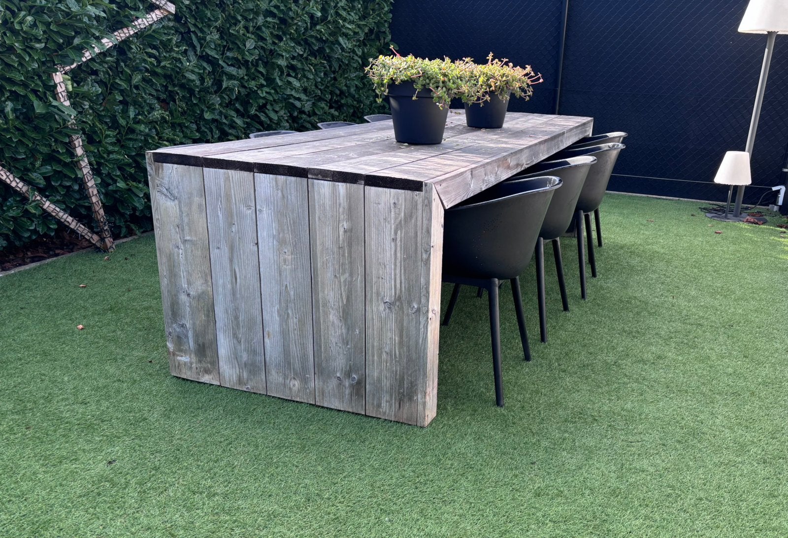 Grote tuintafel met 8 tuinstoelen, Ophalen, Gebruikt