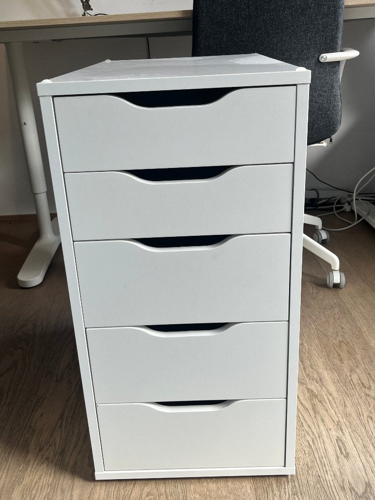 Bureau + stoel + ladenblok, Maison & Meubles, Bureaux, Scandinave, 160 cm, Autres types, Enlèvement