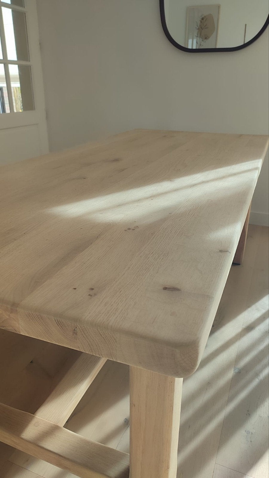Authentique table de ferme chêne massif, Comme neuf, Enlèvement, 50 à 100 cm, Chêne