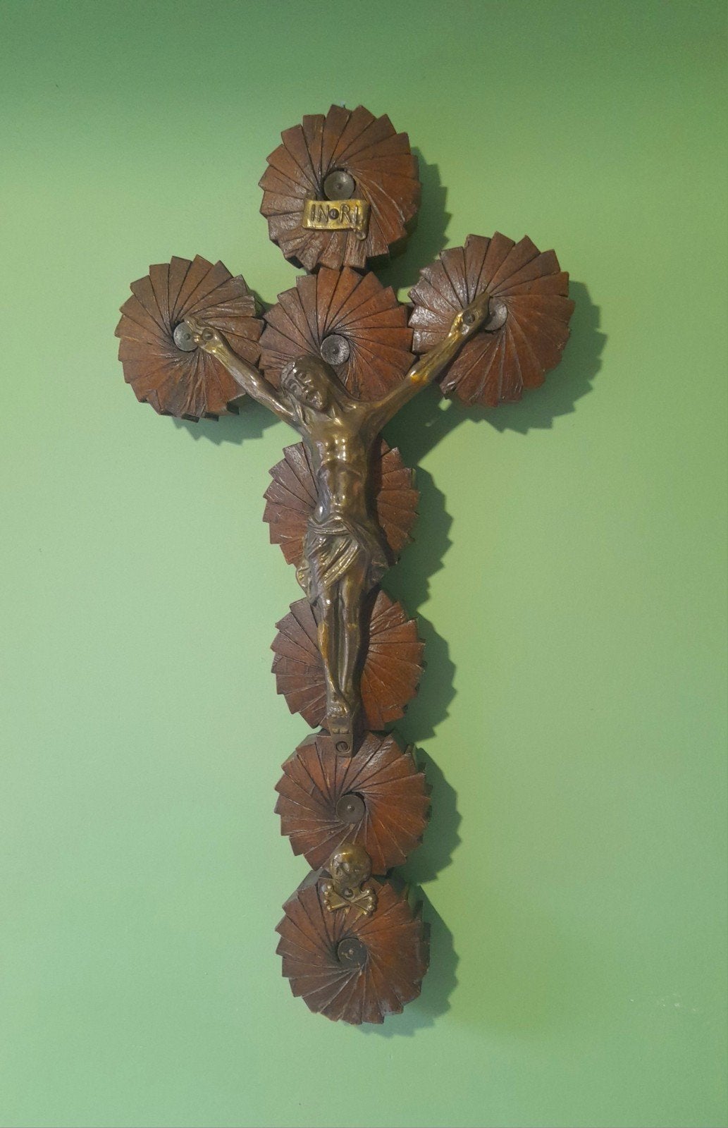 tramp art crucifix début 20 ème, Enlèvement ou Envoi