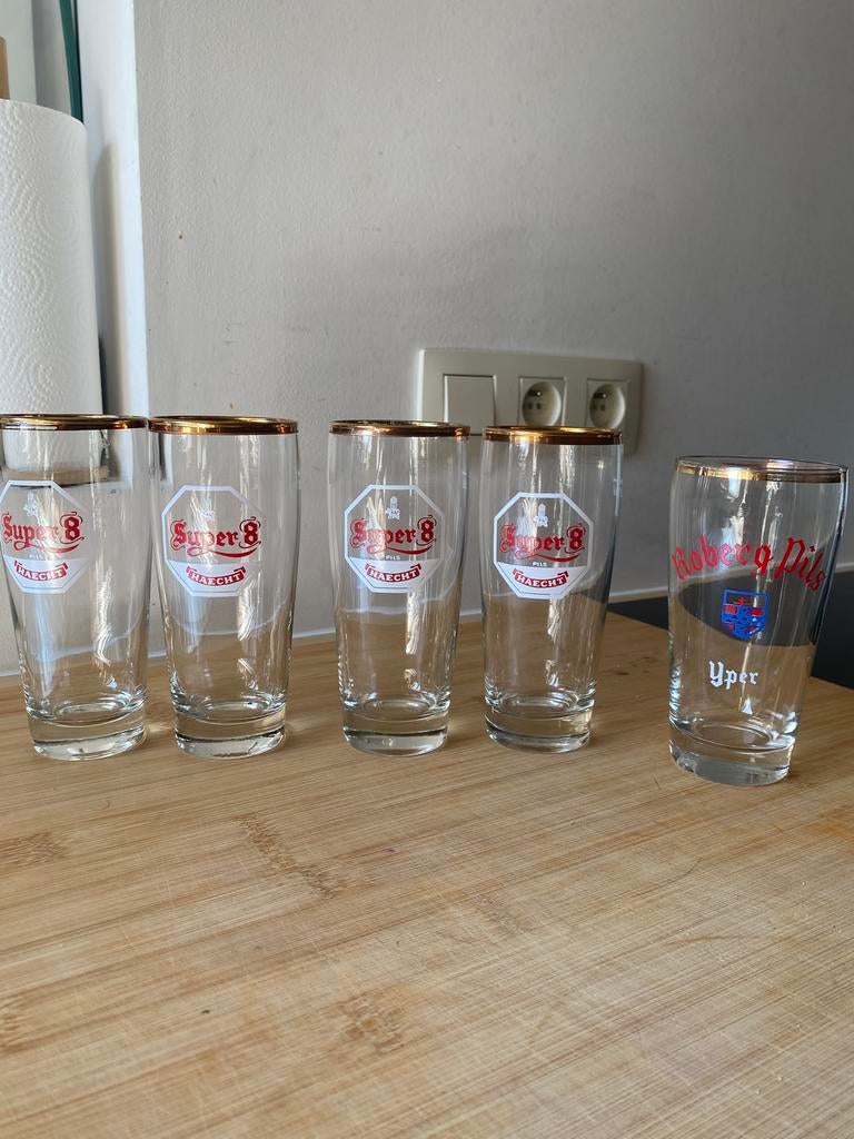 6 bierglazen, Verzamelen, Ophalen, Bierglas