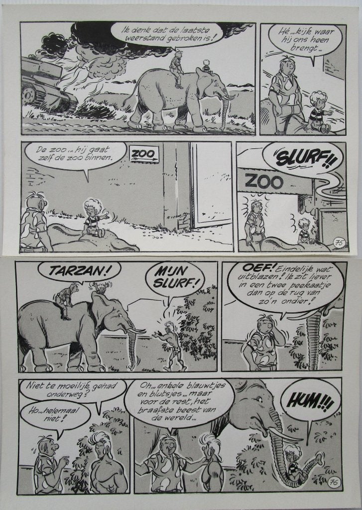 HUREY - Originele pagina - Hugo de Reymaeker, Ophalen of Verzenden