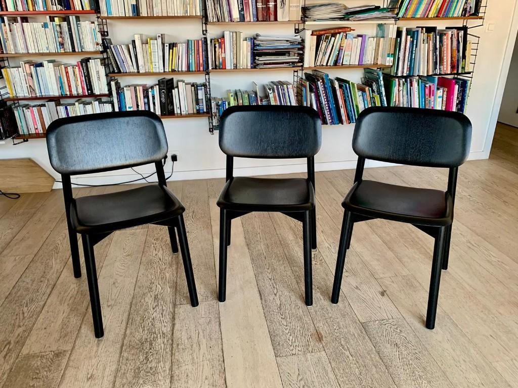 HAY Soft Edge 12 design zwarte houten stoelen (3 exemplaren), Ophalen, Drie, Zwart, Design