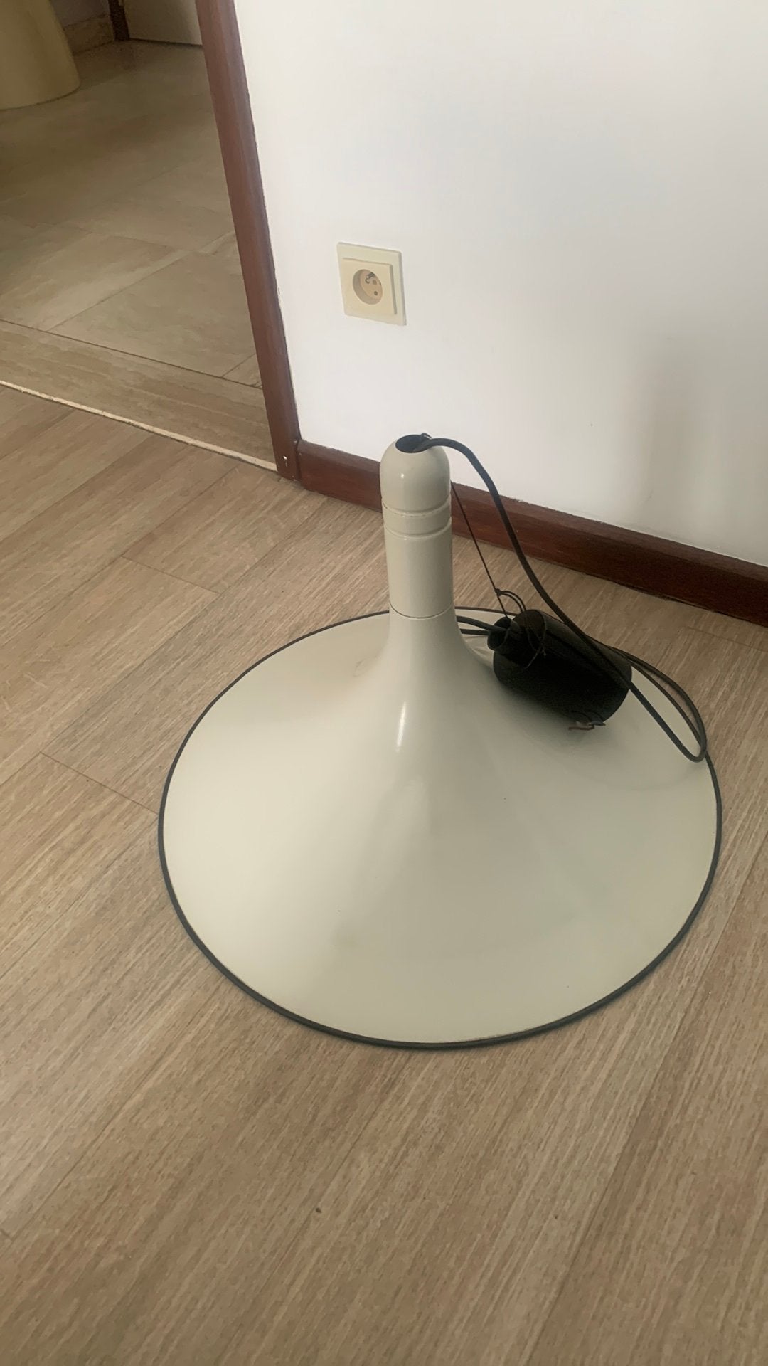 Prachtige 70s witte kunststof heksenlamp, Ophalen of Verzenden, Zo goed als nieuw, Kunststof