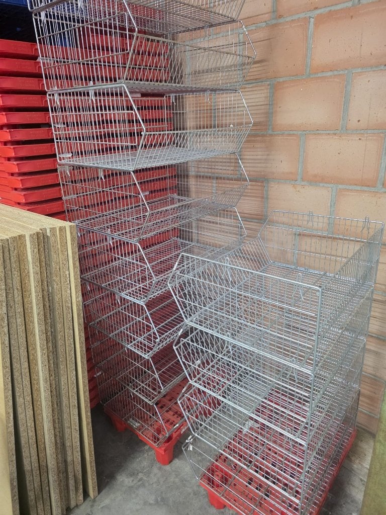 18 Stapelbare metalen draadmanden, Aankleding binnen, Ophalen, Gebruikt, Inrichting
