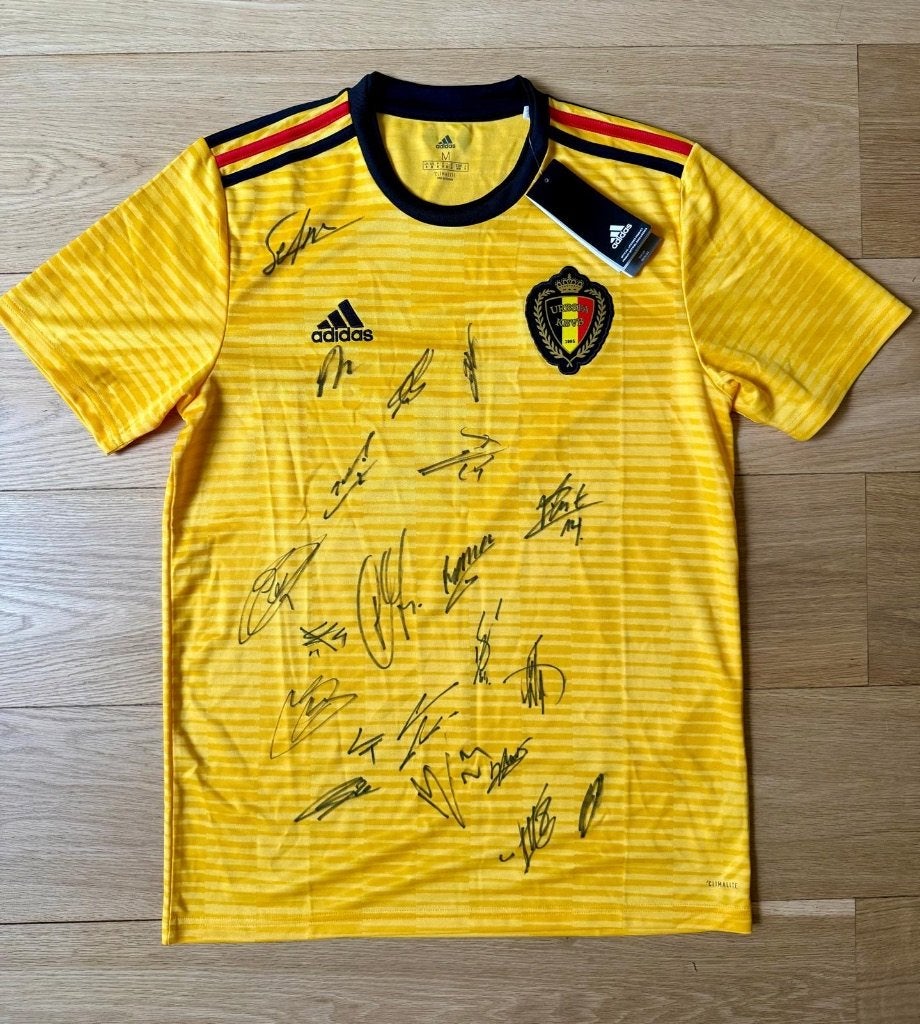 Maillot de football officiel diables rouges Belgique signé, Taille M, Enlèvement ou Envoi, Neuf, Maillot