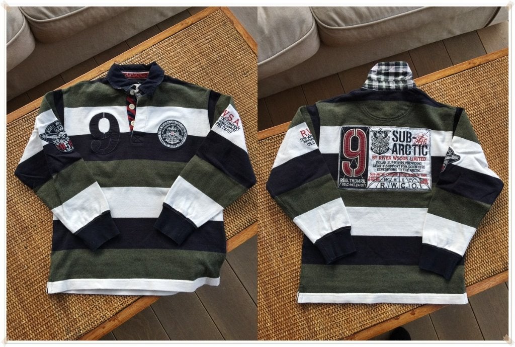 RIVER WOODS – POLO RUGBY LONGUES MANCHES NEUF – T. : 10A, Kinderen en Baby's, Kinderkleding | Maat 140, Nieuw, Jongen, Trui of Vest