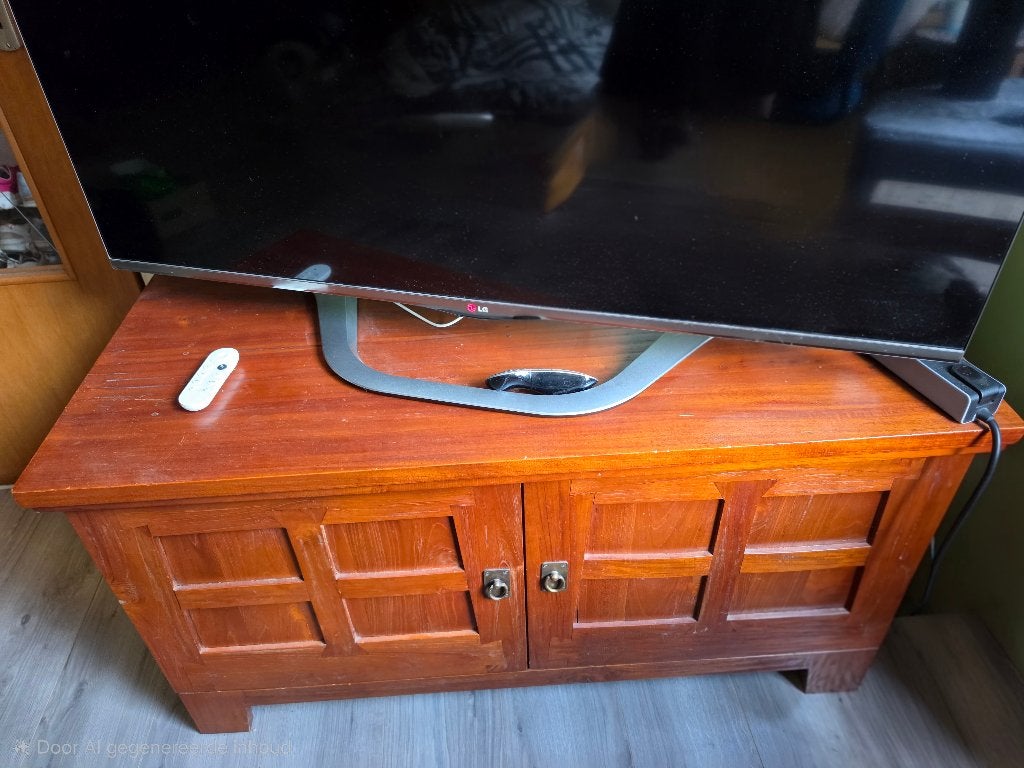 Tv kast, Ophalen, 100 tot 150 cm, Teakhout, Zo goed als nieuw