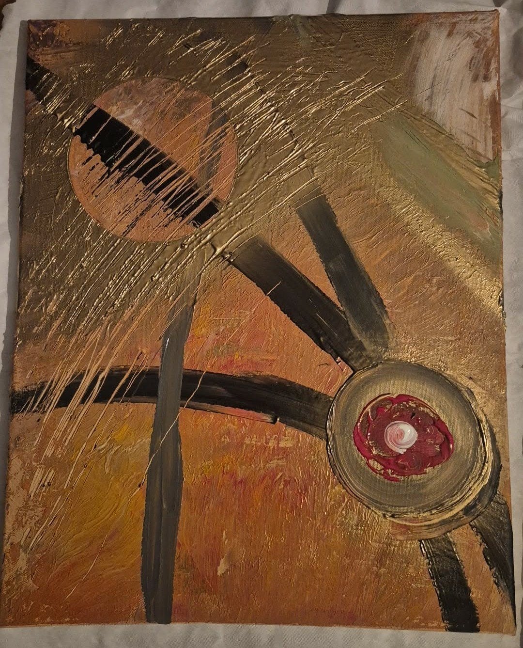 Peinture, Antiek en Kunst, Kunst | Schilderijen | Abstract, Ophalen of Verzenden