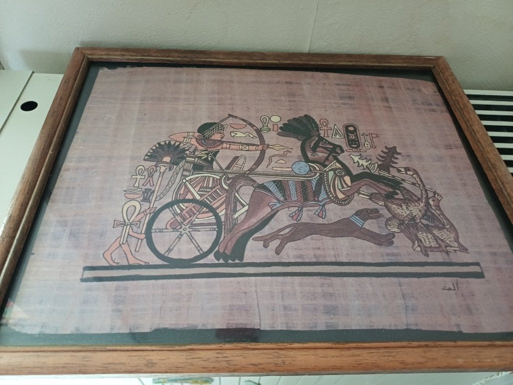 papyrus 20 x 30 cm, Enlèvement ou Envoi, Autres styles, Sous verre, Autres sujets