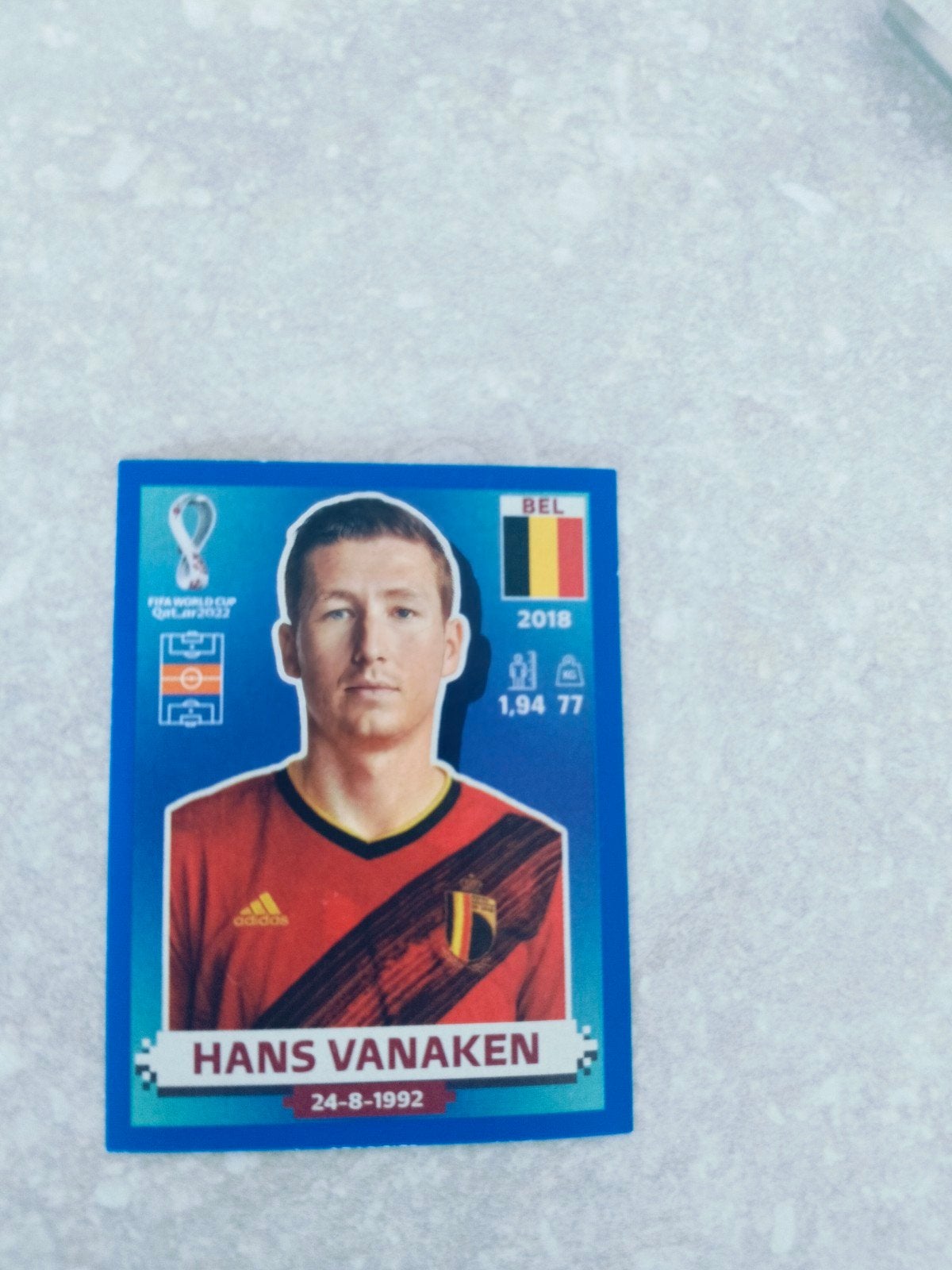 Panini sticker WK Qatar Hans Vanaken België, Ophalen of Verzenden, Sticker