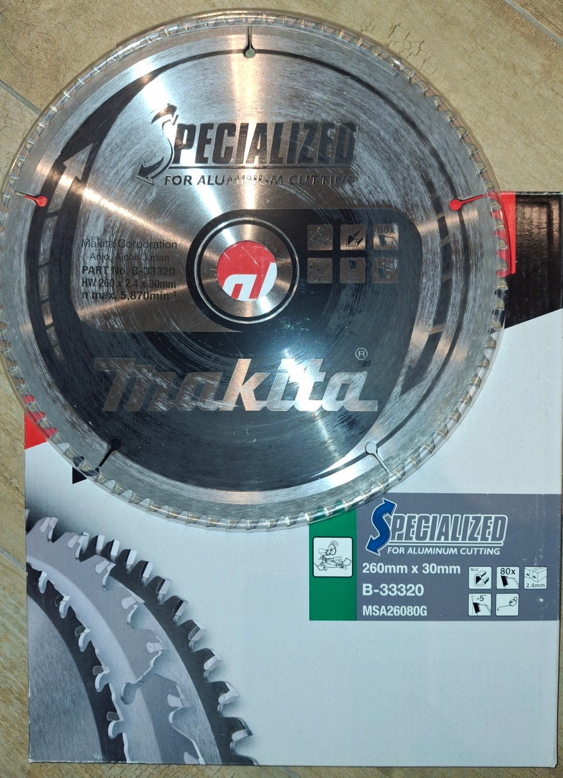Lames de scie en aluminium Makita 260 mm x 30 mm, Enlèvement ou Envoi, Comme neuf