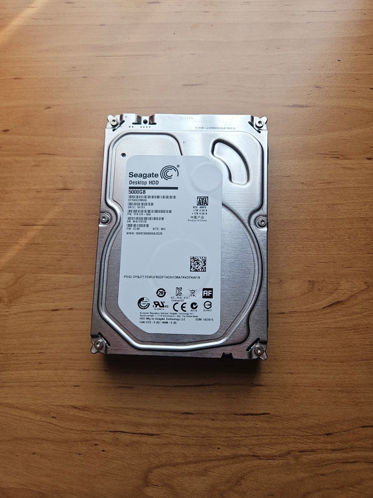 Seagate Barracuda Compute 2,5" (5400rpm), 5TB, Computers en Software, Harde schijven, Ophalen of Verzenden, Zo goed als nieuw