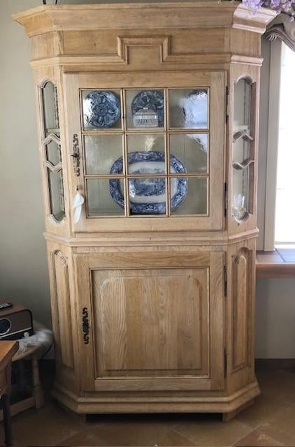 EIKEN VITRINEKAST, KLASSIEK, 100 à 150 cm, Utilisé, Avec tablette(s)