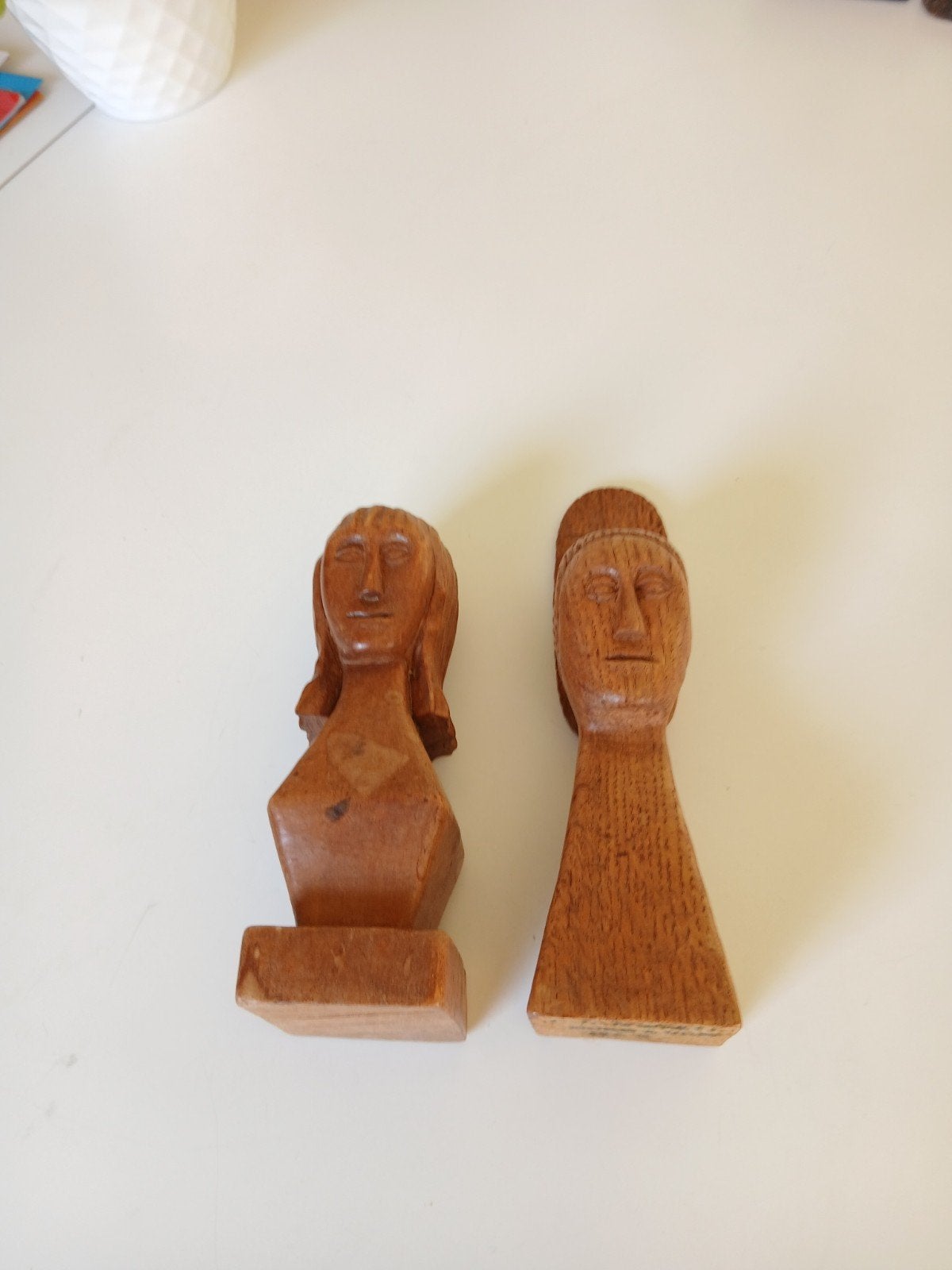 antiek en kunst,beeldhouw 1968 modernisch, Antiek en Kunst, Ophalen, Handgemaakt, Hout, Bruin
