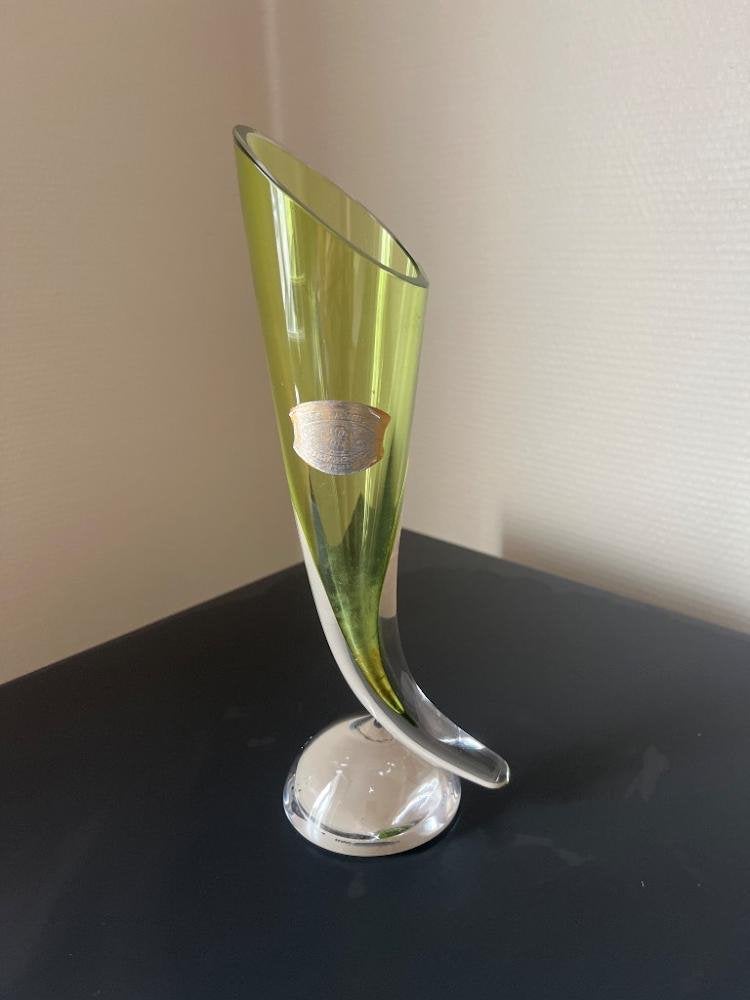 Vase original en corne soufflée à la main Val Saint Lambert, Enlèvement, Comme neuf