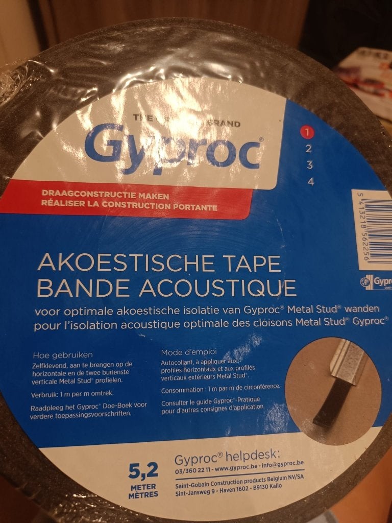 Akoestische tape (5,2m) - Gyproc, Ophalen of Verzenden, Nieuw, Overige materialen, Muurisolatie
