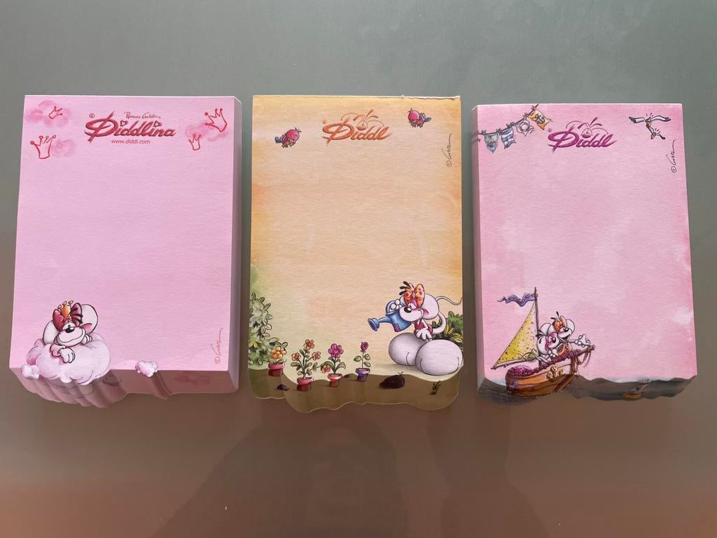 3 stuks Diddle blocknotes, Verzamelen, Diddl, Ophalen, Nieuw