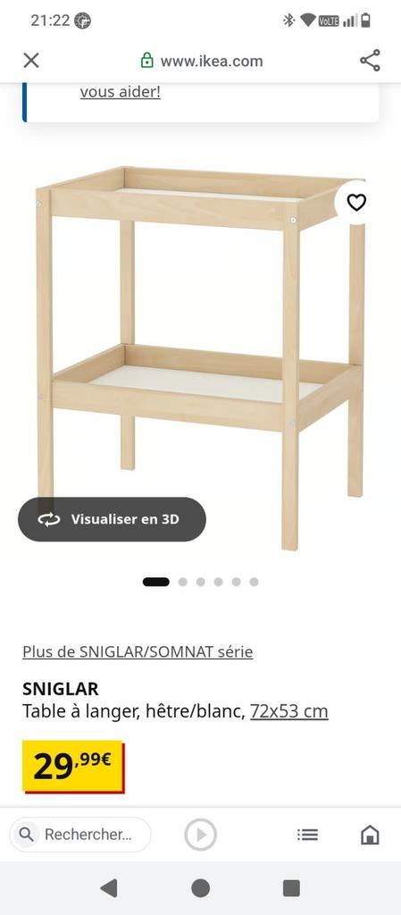 Table à langer + accessoires+ bain bébé pliable à donner