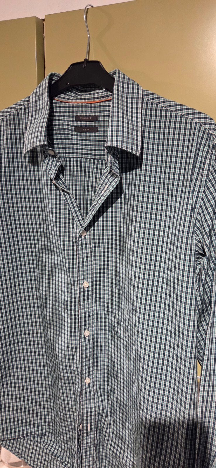 hemd ESPRIT groen XL Custom fit als nieuw!, Ophalen of Verzenden, Zo goed als nieuw, Esprit, Halswijdte 43/44 (XL)