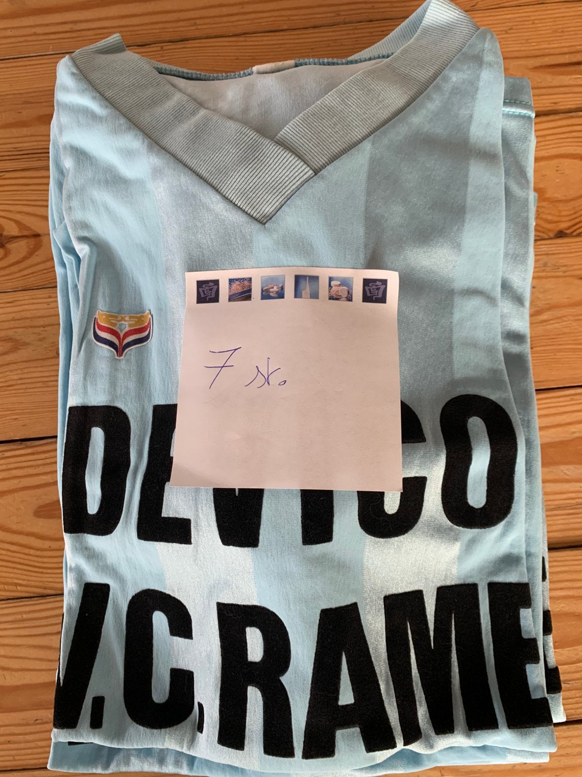 T-shirts zaalvoetbal - 7 stuks - genummerd, Ophalen, Gebruikt, Shirt