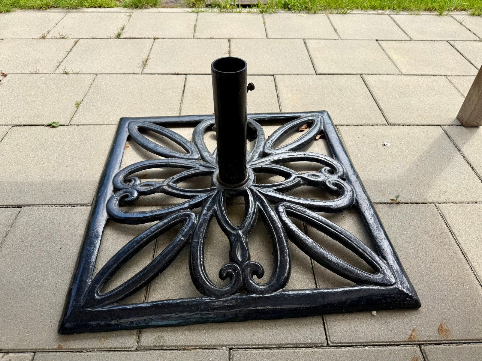 Gietijzeren parasolvoet, Tuin en Terras, Ophalen, Zo goed als nieuw, Parasolvoet