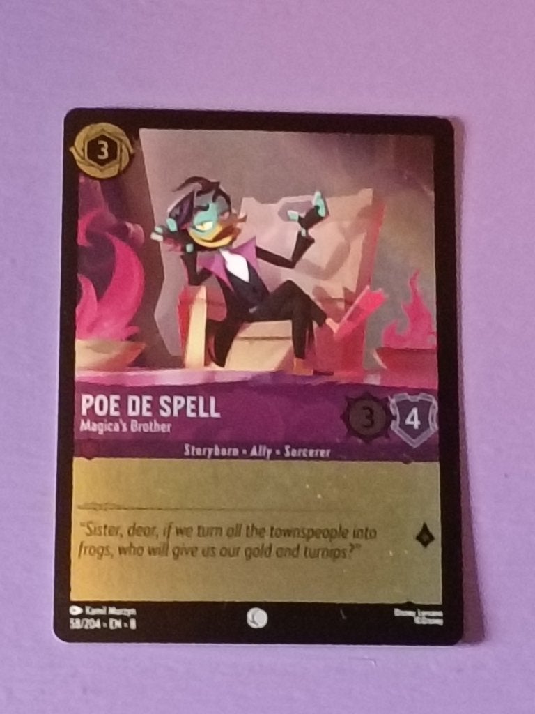 Disney lorcana kaart: Poe de spell., Verzamelen, Ophalen of Verzenden, Overige figuren, Nieuw, Papier, Kaart of Schrift