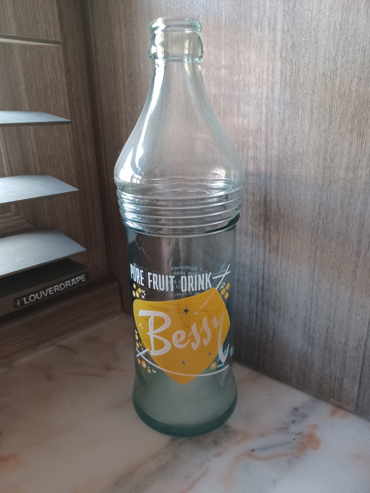 Vintage Belgische glazen limonadefles van Bessy - jaren 60, Verzamelen, Stripfiguren, Ophalen of Verzenden, Overige figuren, Gebruikt