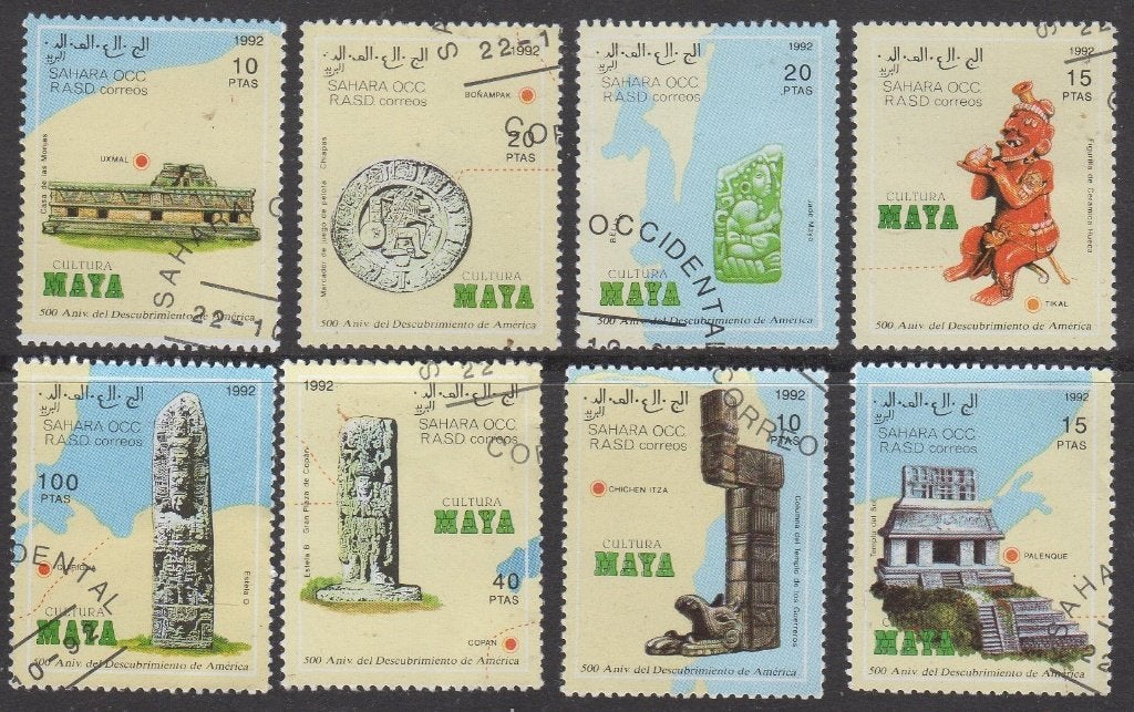 Westelijke Sahara - Scènes Maya-cultuur, Timbres & Monnaies, Timbres | Afrique, Enlèvement ou Envoi, Affranchi