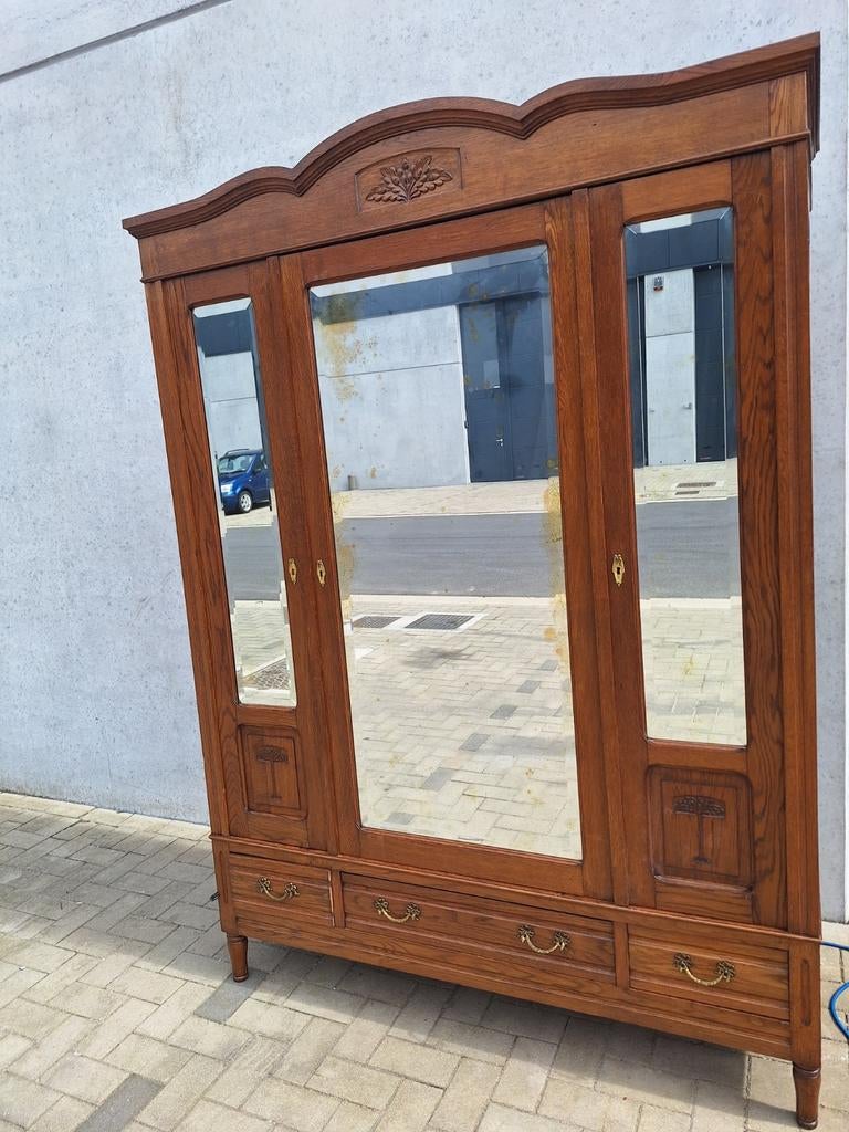 Vintage eiken kast voor kledij of herbestemming, Antiek en Kunst, Ophalen