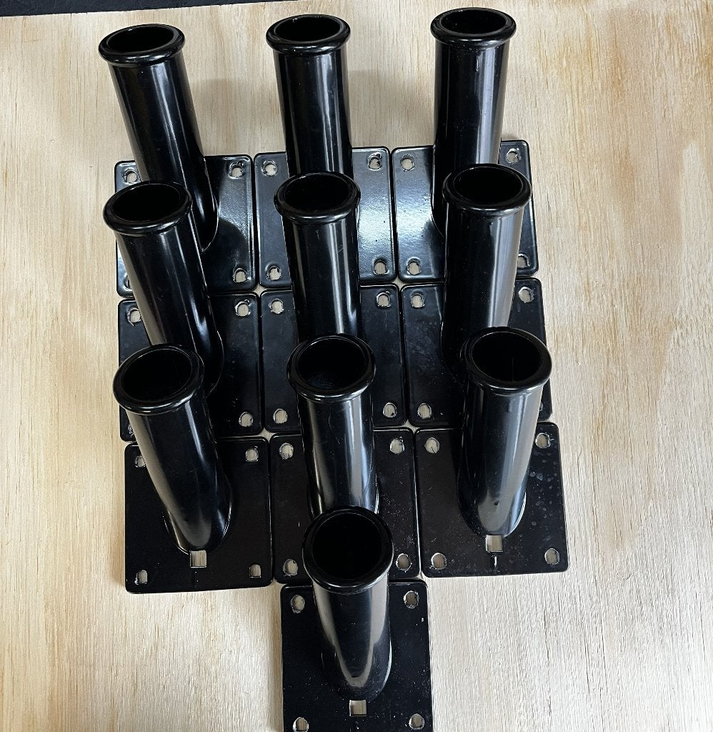 10 VLAGGENSTOKHOUDERS zwart, geanodiseerd aluminium., Diversen, Vlaggen en Wimpels, Ophalen of Verzenden, Zo goed als nieuw