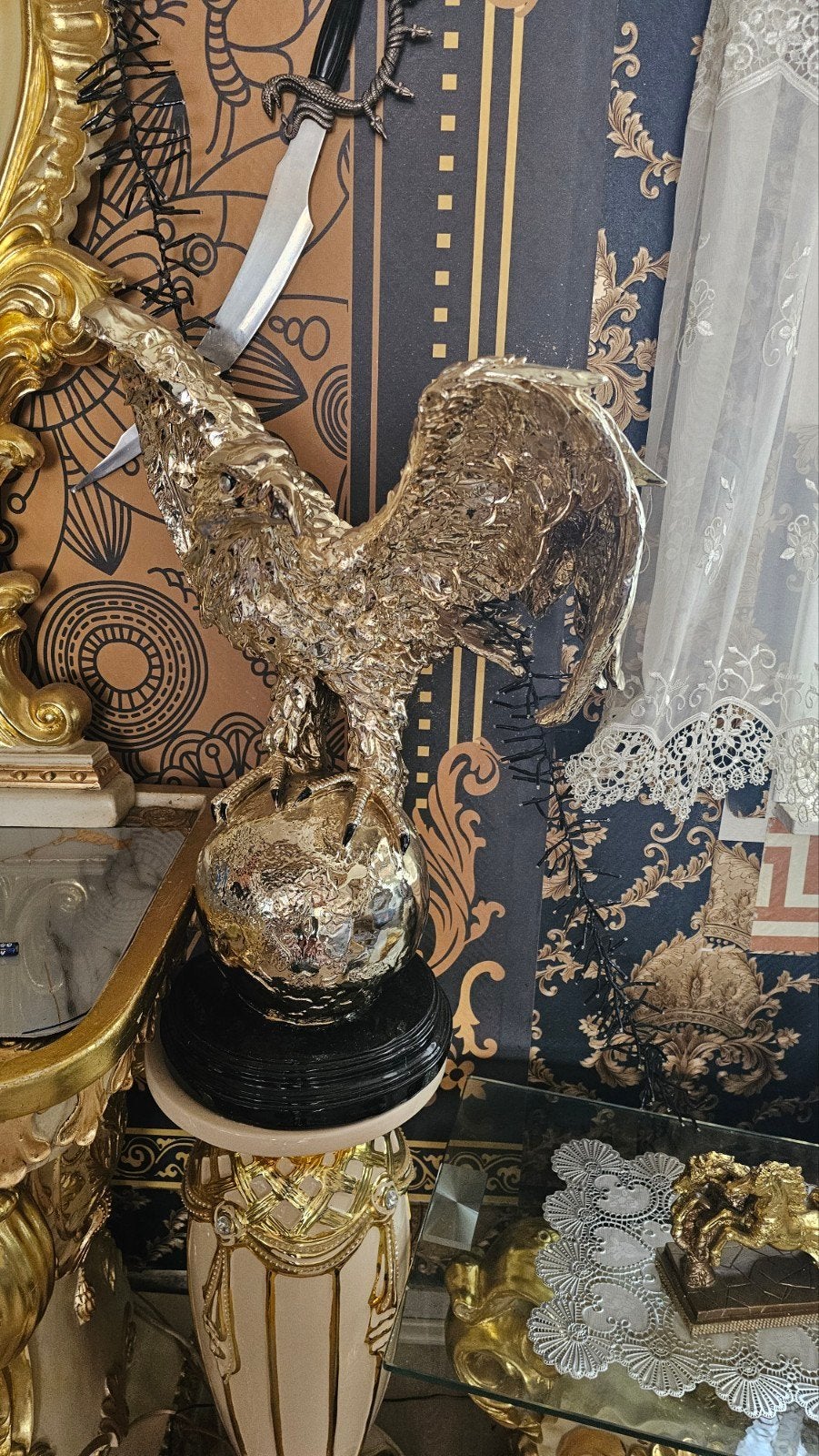 Groot Eagle Huis Decoratie in Goud, Antiek en Kunst, Antiek | Woonaccessoires, Ophalen