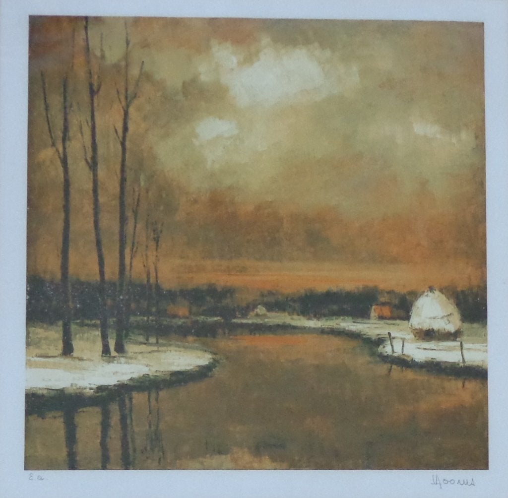 VIC DOOMS / LEIEZICHT / KLEURLITHO / 75x79cm / KADER / SIG, Antiek en Kunst, Kunst | Litho's en Zeefdrukken, Gelimiteerde oplage