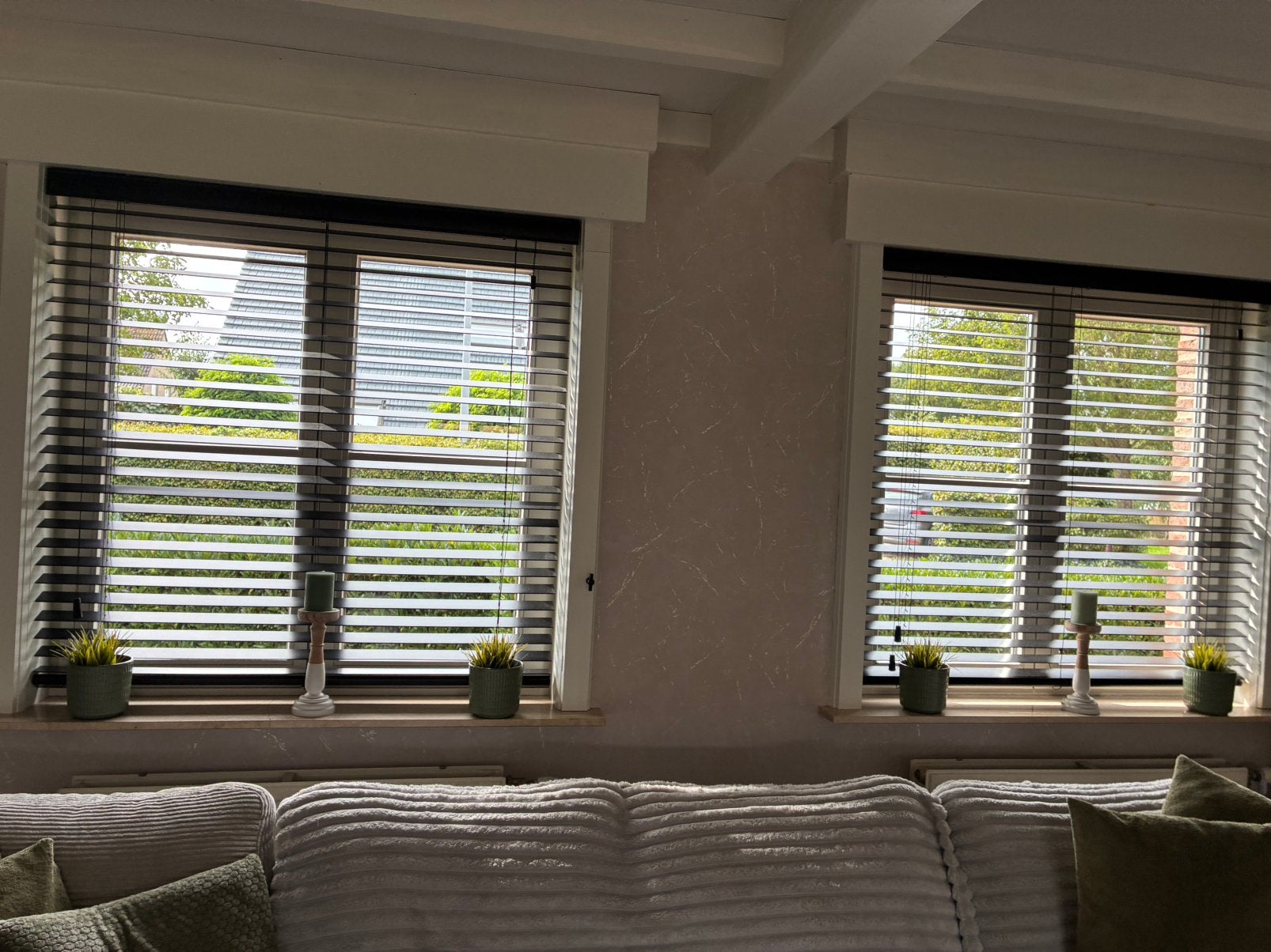 Houten lamellen, Huis en Inrichting, Ophalen, Koordbediening, Zwart, Zo goed als nieuw
