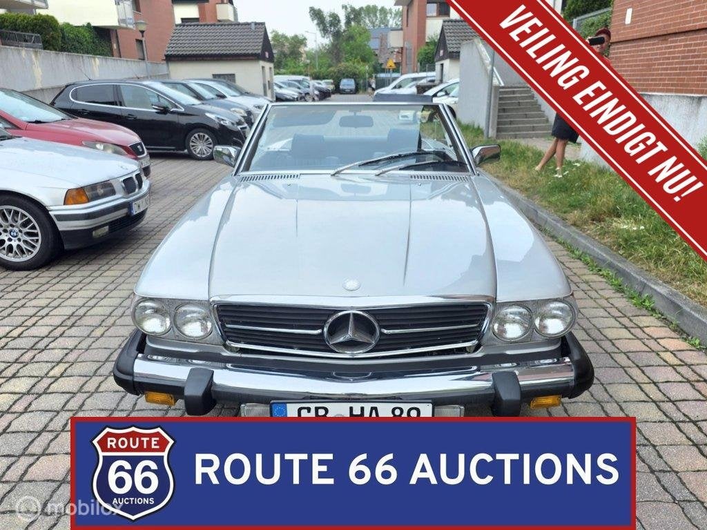 Mercedes-Benz 380 SL | 1981 | Route 66 Auctions, Zwart, Mercedes-Benz, Bedrijf, Handgeschakeld