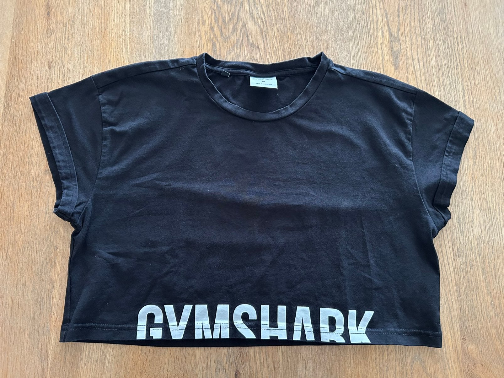Zwarte cropped t-shirt Gymshark maat M, Maat 38/40 (M), Zwart, Ophalen of Verzenden, Fitness of Aerobics