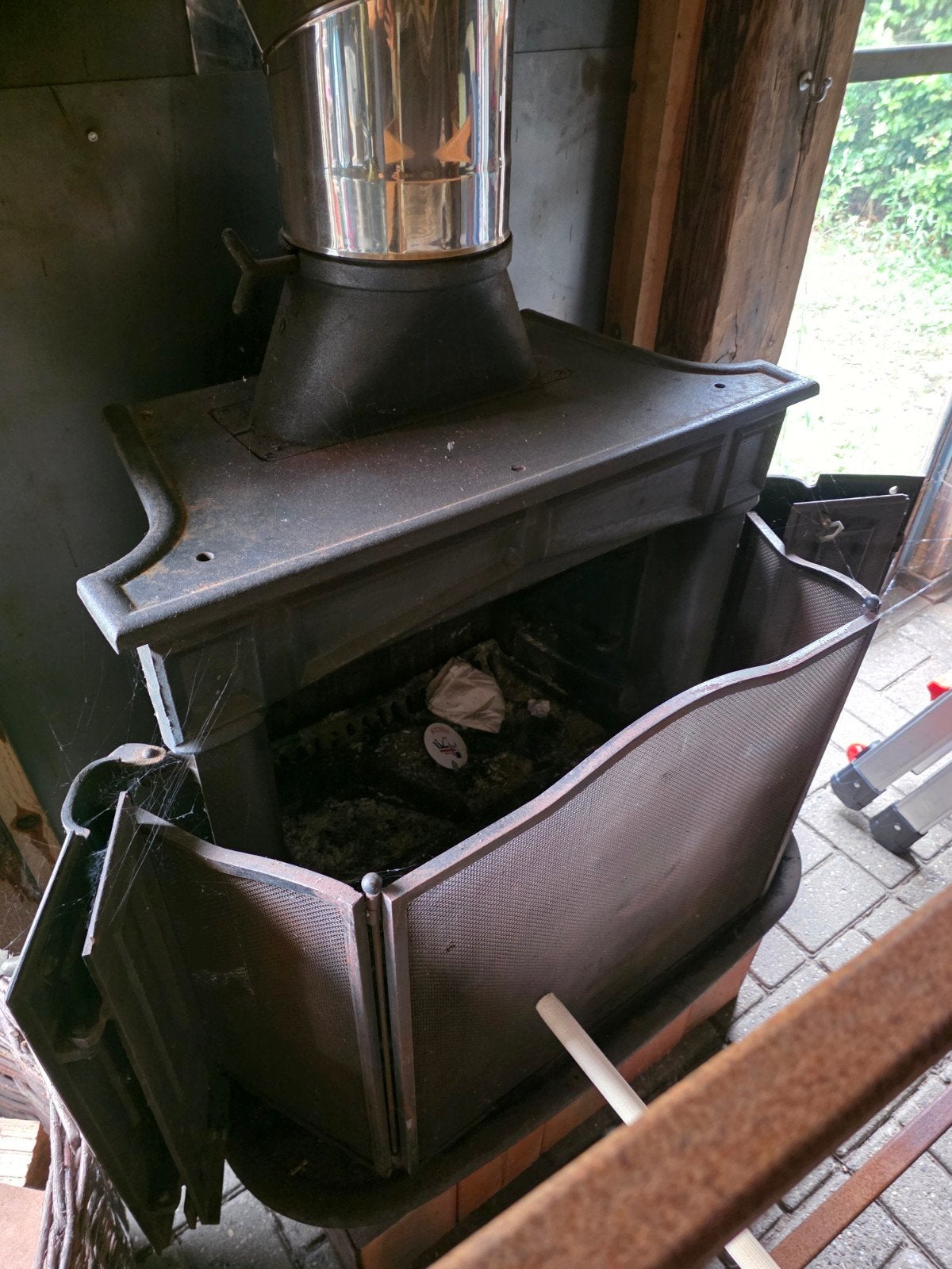 Poêle à bois en fonte + foyer complet en acier inoxydable à, Enlèvement