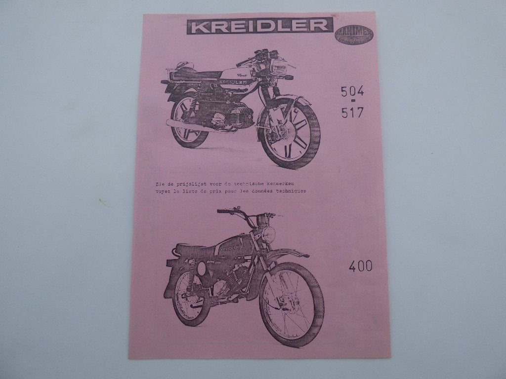 KREIDLER INFO FLYER MF2, MP, LF, RM(C), MUSTANG, RS, Ophalen of Verzenden, Gebruikt