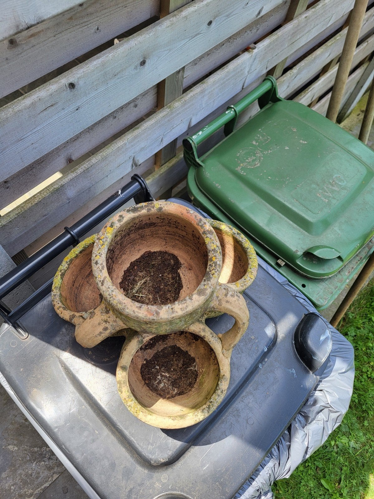 Bloempot 4delig, Tuin en Terras, Ophalen, Steen, Gebruikt, Minder dan 30 cm