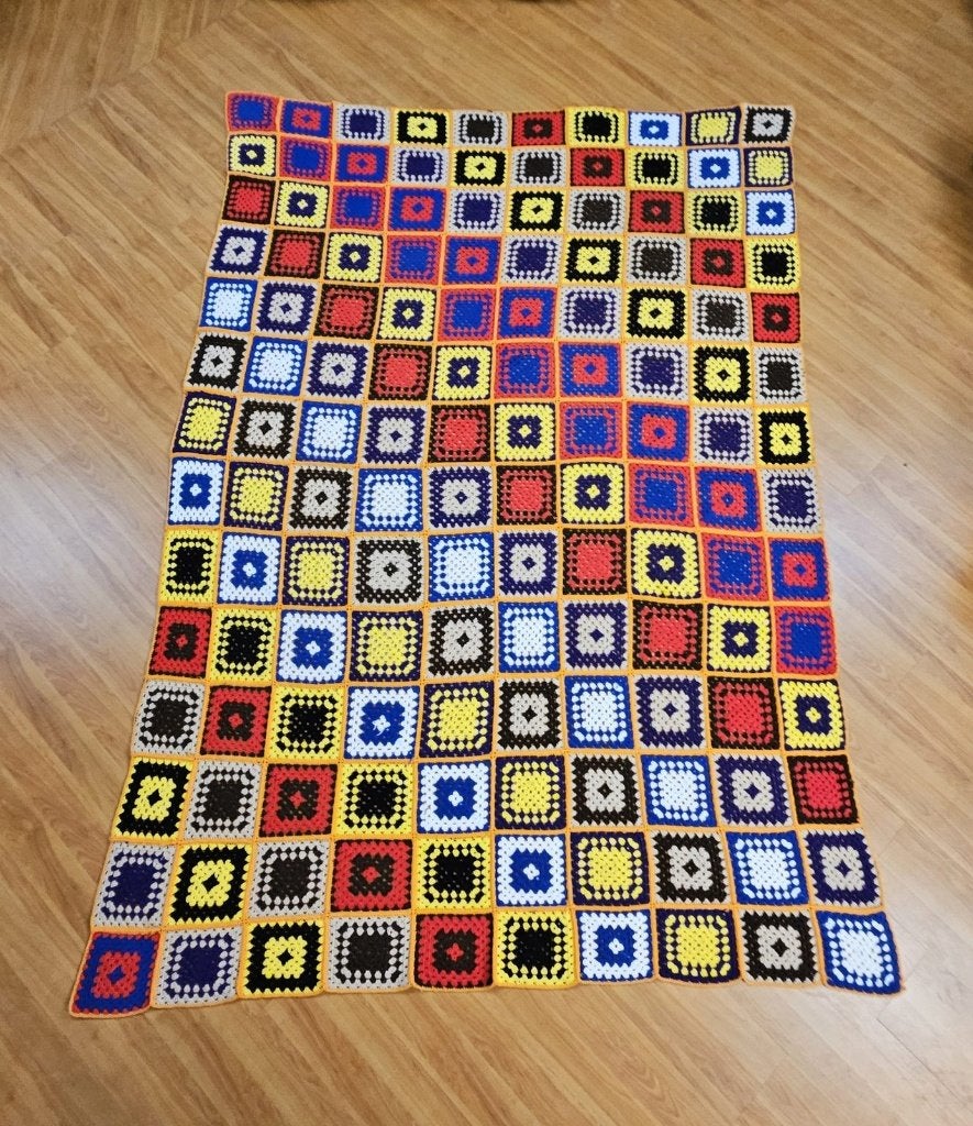 Granny patchwork kleed grandfoulard sprei 270/175, Ophalen of Verzenden, Zo goed als nieuw