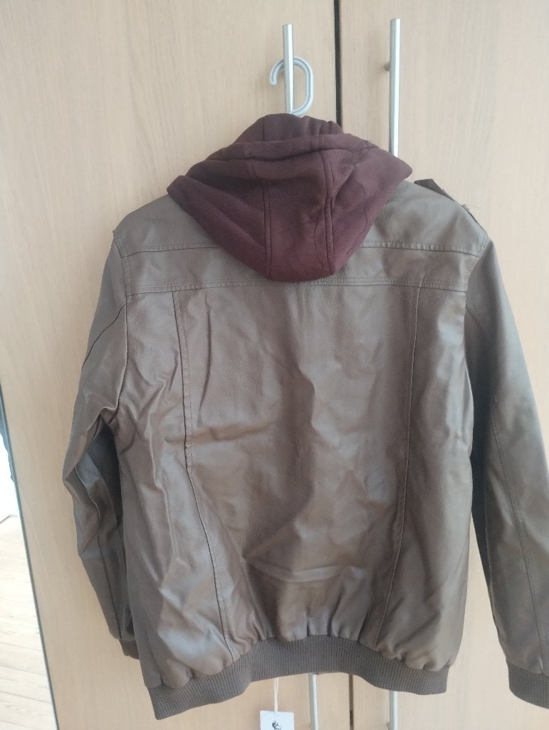 Faux lederen herenjas bruin, Kleding | Heren, Jassen | Winter, Bruin, Maat 48/50 (M), Nieuw, Ophalen of Verzenden