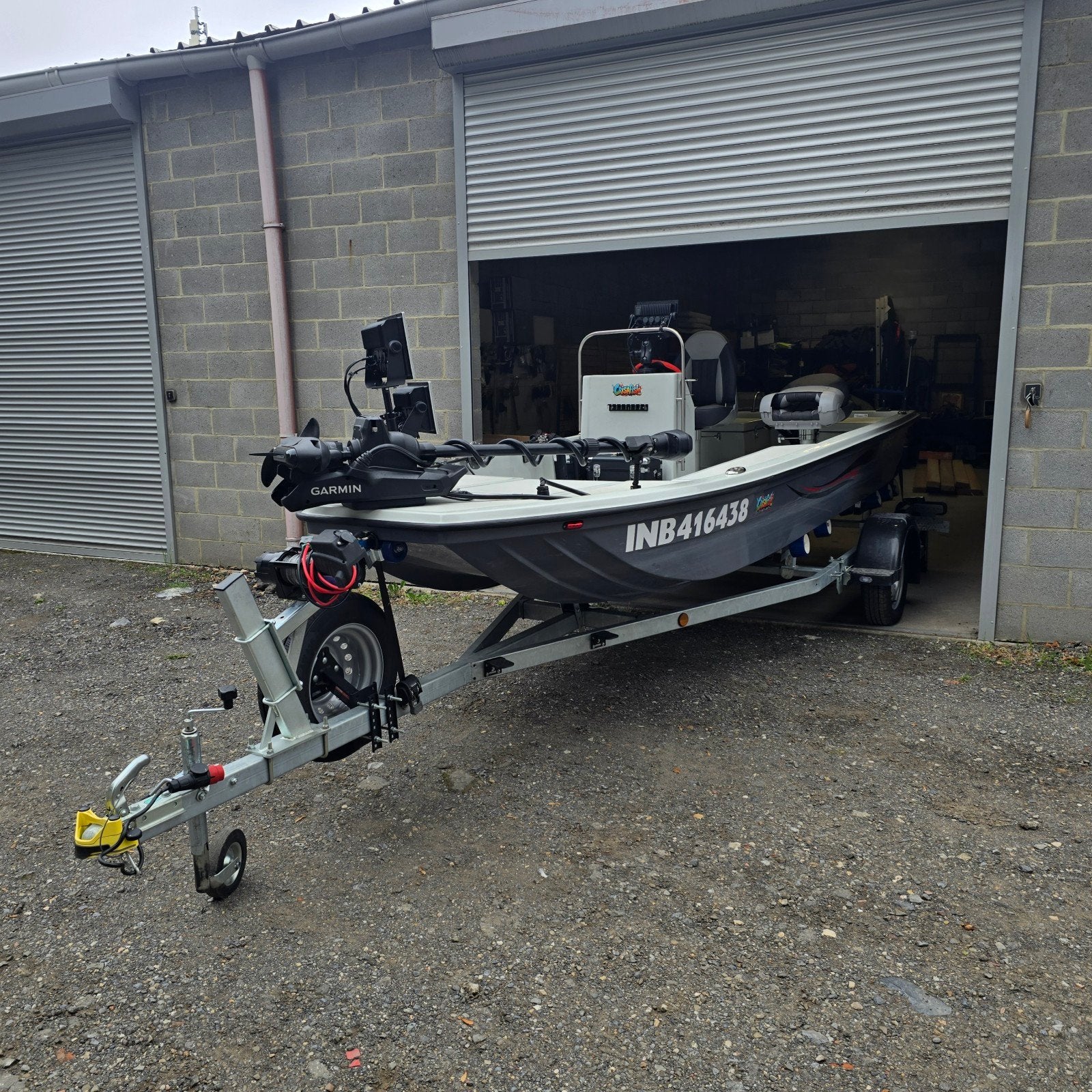 A Vendre HIROS HY5.0FISHConsole équipé Garmin, 5 m, Comme neuf, Enlèvement, Moteur hors-bord