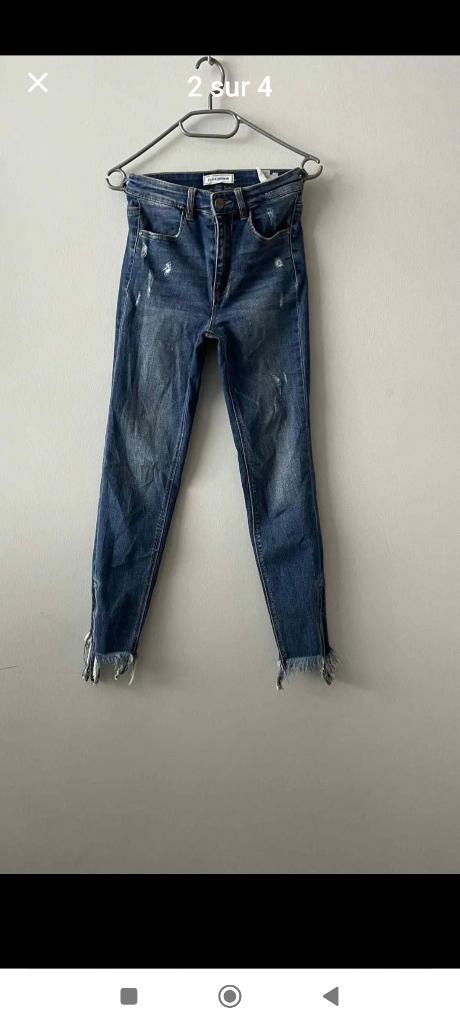 JEANS (4) blauw  XS, Kleding | Dames, Spijkerbroeken en Jeans, Ophalen of Verzenden, Gedragen, Blauw, W27 (confectie 34) of kleiner
