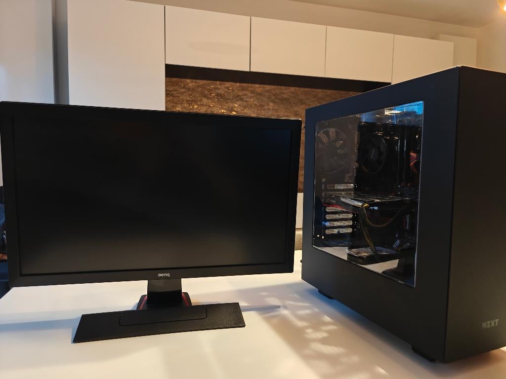 Gaming pc + beeldscherm+ toetsenbord, 628 GB, Avec carte vidéo, Utilisé, Gaming