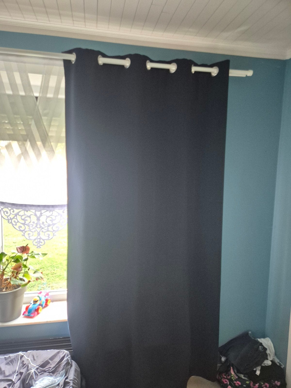 Gordijnen + gordijnroede x3, Huis en Inrichting, IKEA, Ophalen, Zo goed als nieuw